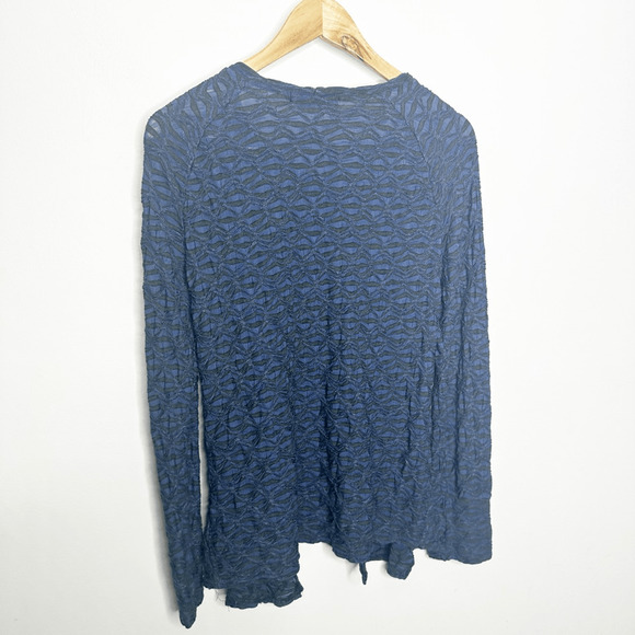 CUT LOOSE Long Sleeve Tunic Textured Lagenlook Art To Wear blue womens Small s - Picture 5 of 7